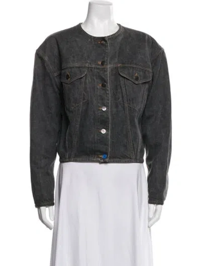 Pre-owned Junior Gaultier Vintage 1990's Denim Jacket In Gray