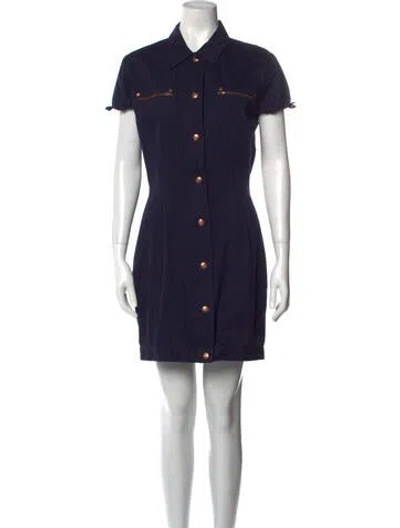 Pre-owned Junior Gaultier Vintage Mini Dress In Blue