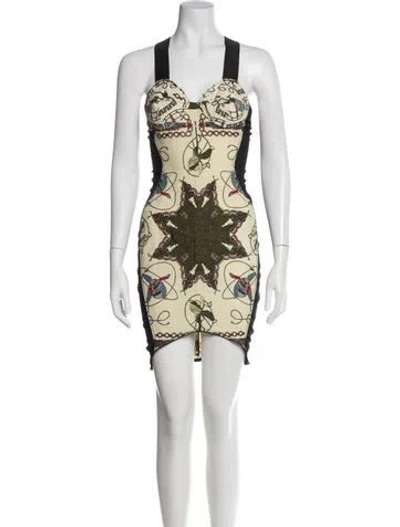 Pre-owned Junior Gaultier Vintage Mini Dress In Neutral