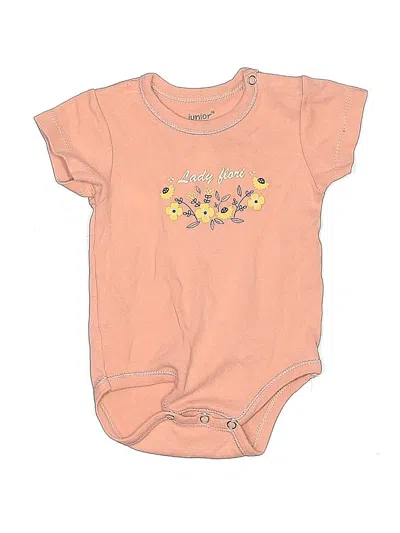 Pre-owned Junior J Babies' Short Sleeve Onesie In Orange