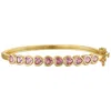 Junior Jewels 14k Gold Over Brass Cubic Zirconia Pink Hearts Bangle Bracelet In Gold