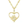 Junior Jewels 14k Gold Over Sterling Silver Children's Heart Paw Pendant In Gold