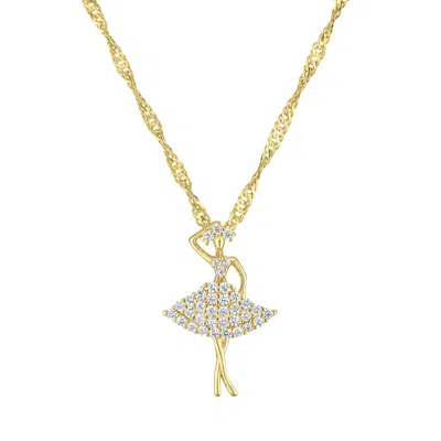 Junior Jewels 14k Gold Over Sterling Silver Cubic Zirconia Ballerina Necklace