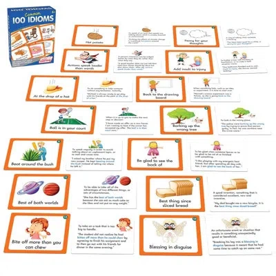 Junior Learning 100 Common Idioms Educational Activity Cards