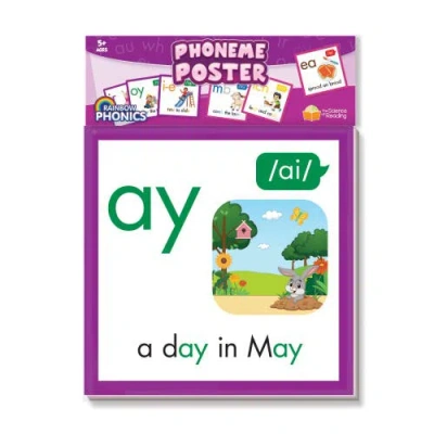 Junior Learning Rainbow Phonics 67 Phoneme Posters In Purple