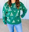 Juniper Blvd Christmas Tree Sweater In Green In Green