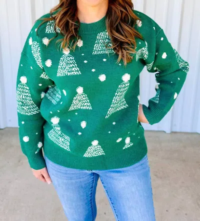 Juniper Blvd Christmas Tree Sweater In Green