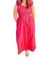 Juniper Blvd Maxi Ruffle Dress In Magenta In Pink