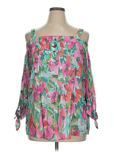 Pre-owned Juniper + Lime 3/4 Sleeve Blouse In Pink