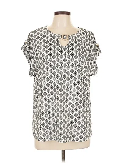 Pre-owned Juniper + Lime Short Sleeve Blouse In Silver