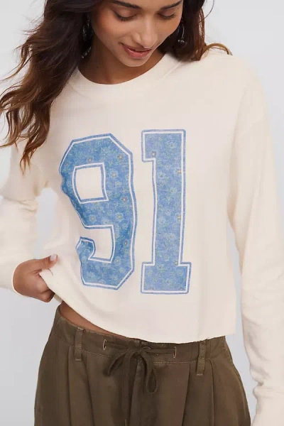 Junk Food 100% Cotton '91 Varsity Top In White