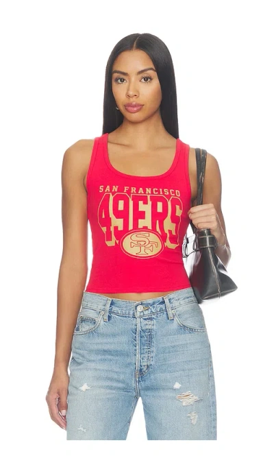 Junk Food 49ers Cut Off Rib Tank In Red