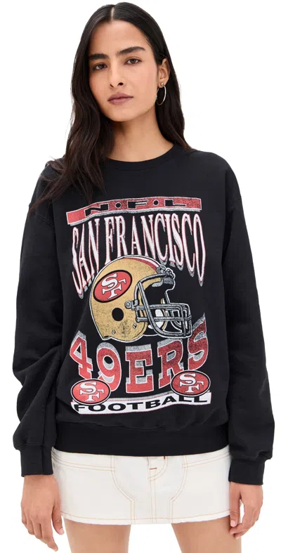 Junk Food 49ers Helmet Crew Fleece Black