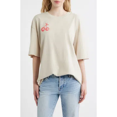Junk Food 8 Ball Cherries Oversize Cotton Graphic T-shirt In Neutral