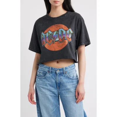 Junk Food Ac/dc 1979 Graphic Crop T-shirt In Black