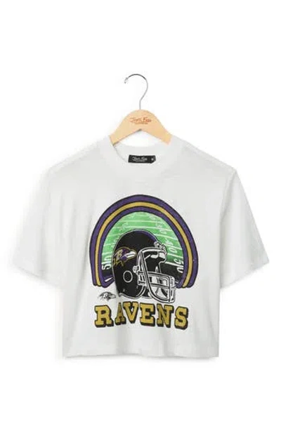Junk Food Baltimore Ravens Cropped Graphic T-shirt In White