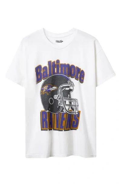 Junk Food Baltimore Ravens Throwback Helmet Cotton Graphic T-shirt In White