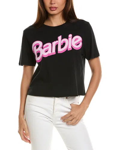 Junk Food Barbie Logo Crop T-shirt In Black