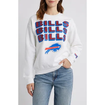 Junk Food Bills Repeat Bling Cotton Blend Graphic Sweatshirt In White