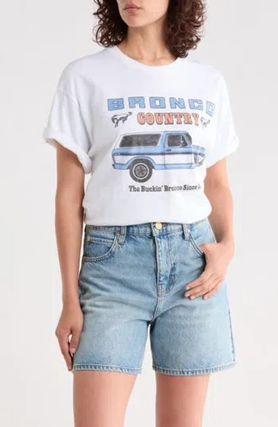 Junk Food Bronco Country Crop Cotton T-shirt In White