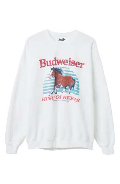 Junk Food Budweiser Clydesdale Graphic Sweatshirt In White