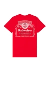 Junk Food Budweiser Label Tee In Cherry Red