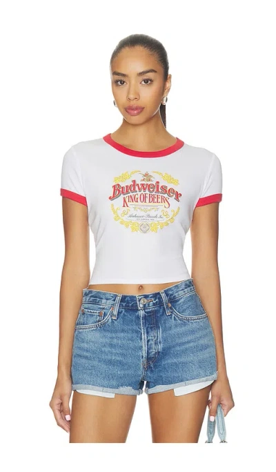 Junk Food Budweiser Ringer Baby Tee In White