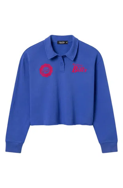 Junk Food Buffalo Bills Cropped Polo Sweatshirt In Blue