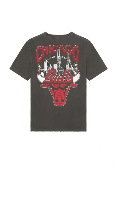 Junk Food Bulls Chicago Vintage Tee In Black