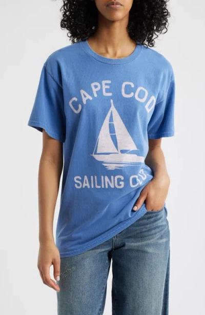 Junk Food Cape Cod Sailing Cotton Graphic T-shirt In Dutch Blue