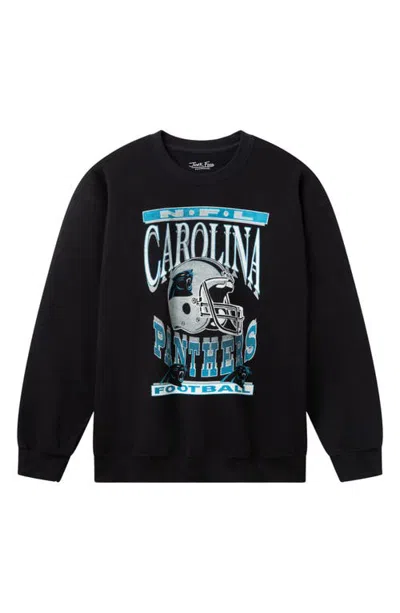 Junk Food Carolina Panthers Helmet Crewneck Sweatshirt In Black