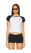 Junk Food Cherry Baby Raglan Tee In Black & White