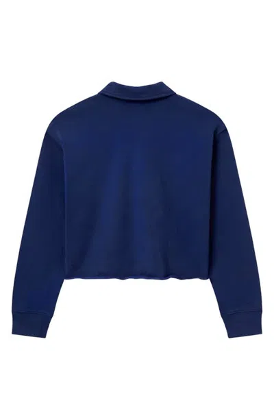 Junk Food Chicago Bears Cropped Polo Sweatshirt In True Navy