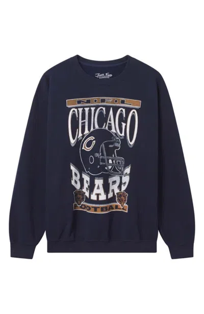 Junk Food Chicago Bears Helmet Crewneck Sweatshirt In True Navy