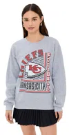 JUNK FOOD CHIEFS BACK FIELD CREW SWEATSHIRT HEATHER GREY