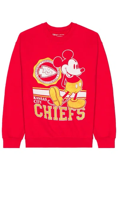 Junk Food Chiefs Mickey Crewneck In Red