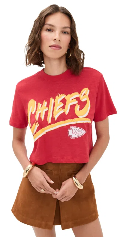 Junk Food Chiefs Thrill Mn Crop Tee Licorice In Red