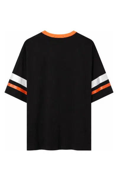 Junk Food Cincinnati Bengals Glitter Boxy Ringer Graphic T-shirt In True Black