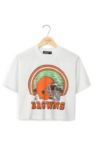 Junk Food Cleveland Browns Graphic Cropped T-shirt In Neutral