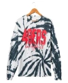 Junk Food Clothing 49ers Game Time Tie Dye Long Sleeve Tee In True Black Tie-dye