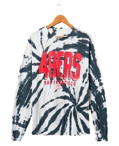 Junk Food Clothing 49ers Game Time Tie Dye Long Sleeve Tee In True Black Tie-dye