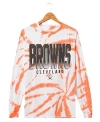 JUNK FOOD CLOTHING BROWNS GAME TIME TIE DYE LONG SLEEVE TEE