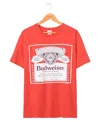 Junk Food Clothing Budweiser Label King Of Beers Flea Market Tee In Red