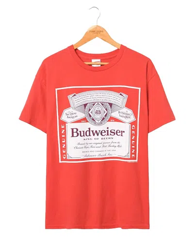 Junk Food Clothing Budweiser Label King Of Beers Flea Market Tee In Red