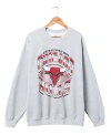 JUNK FOOD CLOTHING BULLS CHROME LINES CREW FLEECE SWEATSHIRT