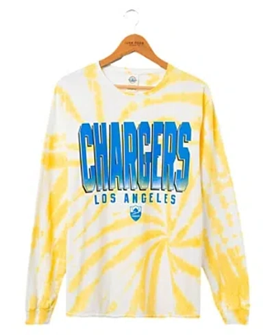 Junk Food Clothing Chargers Game Time Tie Dye Long Sleeve Tee In Yellow
