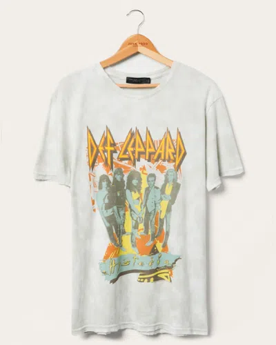 Junk Food Clothing Def Leppard Hysteria Tie Dye Vintage Tee In White