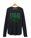 Junk Food Clothing Eagles Classic Thermal Tee In True Black