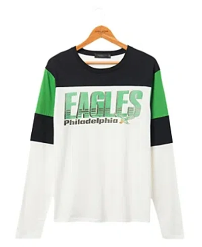 Junk Food Clothing Eagles Zone Blitz Long Sleeve Tee In Sugar/true Black/kelly