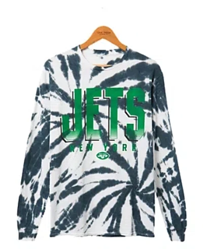 Junk Food Clothing Jets Game Time Tie Dye Long Sleeve Tee In White